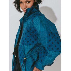 Cleobella Quilted Patchwork Lightweight Jacket Indigo Womens Size Small